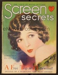 4f074 SCREEN SECRETS magazine December 1929 art of Marian Nixon by A. Wilson from photo by Hesser!