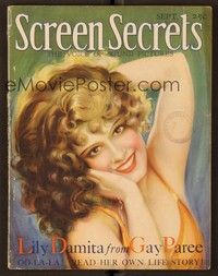 4f071 SCREEN SECRETS magazine September 1929 art of Lily Damita from a photo by Edwin Bower Hesser