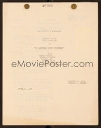 4f124 IT HAPPENS EVERY THURSDAY continuity & dialogue script Apr 1 1953, screenplay by Dane Lussier