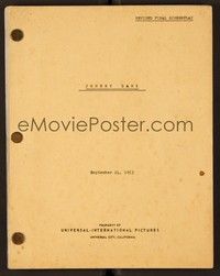 4f125 JOHNNY DARK revised final draft script September 24, 1953, screenplay by Franklin Coen!