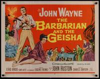 4g400 BARBARIAN & THE GEISHA 1/2sh '58 John Huston, art of John Wayne with torch & Eiko Ando!