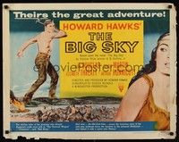 4g406 BIG SKY style B 1/2sh '52 Howard Hawks, art of shirtless Kirk Douglas with hatchet!