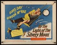 4g418 BY THE LIGHT OF THE SILVERY MOON 1/2sh '53 great romantic art of Doris Day & Gordon McRae!