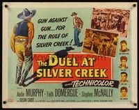 4g453 DUEL AT SILVER CREEK style B 1/2sh '52 Audie Murphy & Stephen McNally dared the outlaw guns!