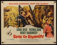 4g454 EDGE OF ETERNITY style B 1/2sh '59 Cornel Wilde, Don Siegel, violence in the Grand Canyon!