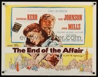 4g456 END OF THE AFFAIR style A 1/2sh '55 romantic artwork of Deborah Kerr & Van Johnson!