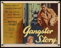 4g470 GANGSTER STORY 1/2sh '59 Carol Grace, Walter Matthau stars & directs!