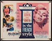 4g494 IN THE FRENCH STYLE 1/2sh '63 art of sexy Jean Seberg in Paris, written by Irwin Shaw!
