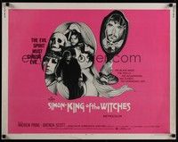 4g608 SIMON - KING OF THE WITCHES 1/2sh '71 Andrew Prine, wild psychedelic design!