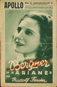 4j417 ARIANE Austrian program '31 many images of pretty Elisabeth Bergner in the title role!