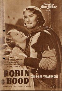 4j229 ADVENTURES OF ROBIN HOOD German program '50 Errol Flynn, Olivia De Havilland, different!