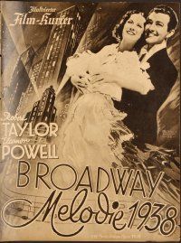 4j250 BROADWAY MELODY OF 1938 German program '38 Robert Taylor, Eleanor Powell, cool & different!