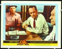 4k004 12 ANGRY MEN LC #4 '57 close up of Henry Fonda between Jack Warden and George Voskovec!