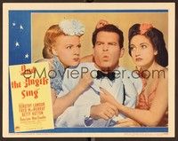 4k041 AND THE ANGELS SING LC #7 '44 wacky portrait of Fred MacMurray, Dorothy Lamour & Hutton!