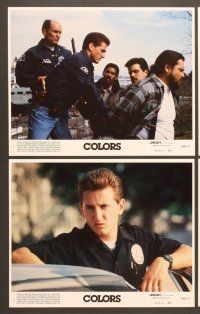 4p046 COLORS 8 8x10 mini LCs '88 Sean Penn & Robert Duvall as cops, directed by Dennis Hopper!