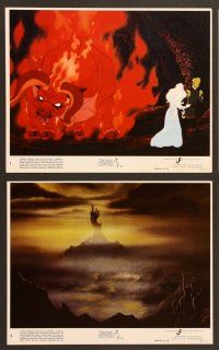 4p086 LAST UNICORN 8 8x10 mini LCs '82 fantasy cartoon images with unicorn & giant flaming bull!
