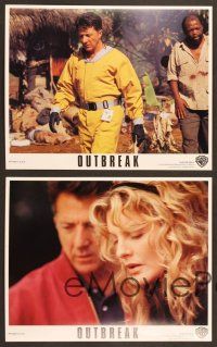 4p179 OUTBREAK 7 8x10 mini LCs '95 Dustin Hoffman, Rene Russo, Morgan Freeman, Cuba Gooding Jr.!