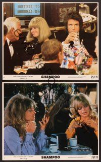 4p238 SHAMPOO 3 color 8x10 stills '75 Warren Beatty, sexy Julie Christie & Goldie Hawn!