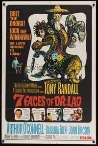 4r012 7 FACES OF DR. LAO 1sh '64 great art of Tony Randall's personalities by Joseph Smith!