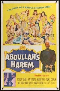 4r014 ABDULLAH'S HAREM 1sh '56 English sex in Egypt, art of 13 super sexy harem girls by Barton!