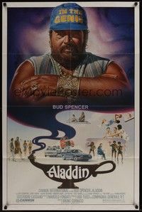 4r023 ALADDIN 1sh '86 directed by Bruno Corbucci, art of Bud Spencer as genie!