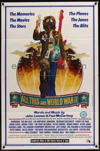 4r027 ALL THIS & WORLD WAR 2 style B 1sh '77 Lennon & McCartney, great hippie w/gas mask art!