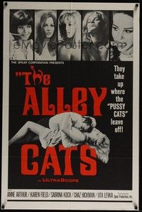 4r029 ALLEY CATS 1sh '68 Anne Arthur, Radley Metzger directed sex & violence!