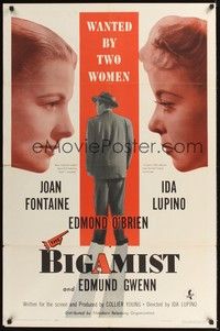 4r106 BIGAMIST 1sh '53 Edmond O'Brien is wanted by Joan Fontaine & Ida Lupino!