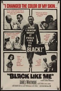 4r113 BLACK LIKE ME 1sh '64 Carl Lerner, James Whitmore, know what it feels like to be black!
