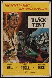 4r117 BLACK TENT 1sh '57 soldier Anthony Steele marries the Sheik's daughter, cool art!