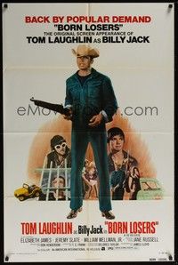4r138 BORN LOSERS 1sh R74 Tom Laughlin directs and stars as Billy Jack, sexy motorcycle image!