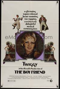 4r141 BOY FRIEND 1sh '71 sexy Twiggy, musical directed by Ken Russell!