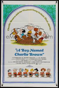 4r142 BOY NAMED CHARLIE BROWN 1sh '70 baseball art of Snoopy & the Peanuts by Charles M. Schulz!