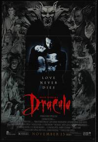 4r143 BRAM STOKER'S DRACULA advance 1sh '92 Francis Ford Coppola, Gary Oldman, cool vampire image!