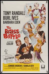 4r145 BRASS BOTTLE 1sh '64 Tony Randall & Barbara Eden with genie Burl Ives!