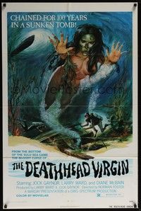 4r228 DEATHHEAD VIRGIN 1sh '74 cursed & chained for 100 years in a sunken tomb!