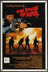 4r252 DOGS OF WAR int'l 1sh '80 great image of Christopher Walken with really BIG gun!