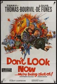 4r254 DON'T LOOK NOW WE'RE BEING SHOT AT English 1sh '68 Terry-Thomas, Bourvil, Louis De Funes