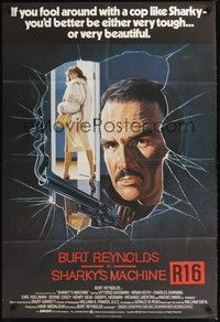 4r832 SHARKY'S MACHINE English 1sh '81 different art of Burt Reynolds with gun & sexy Rachel Ward