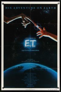 4r269 E.T. THE EXTRA TERRESTRIAL 1sh '82 Steven Spielberg classic, John Alvin art!