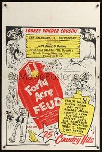 4r322 FORTY ACRE FEUD 1sh '66 Ferlin Husky, Loretta Lynn, Grand Ol' Opry, country music!