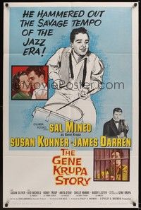 4r341 GENE KRUPA STORY 1sh '60 Sal Mineo hammered out the savage tempo of the Jazz Era!
