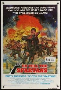 4r361 GO TELL THE SPARTANS int'l 1sh '78 cool Kunstler art of Burt Lancaster in Vietnam War!