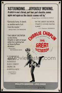 4r375 GREAT DICTATOR reviews 1sh R72 Charlie Chaplin directs and stars, wacky WWII comedy!