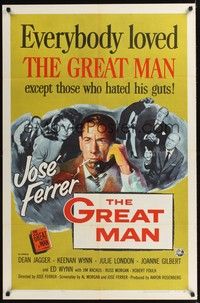 4r377 GREAT MAN style A 1sh '57 Jose Ferrer exposes a great fake, with help from Julie London!