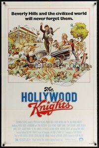 4r417 HOLLYWOOD KNIGHTS 1sh '80 artwork of Robert Wuhl & Fran Drescher by William Stout!