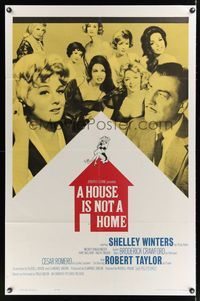 4r429 HOUSE IS NOT A HOME 1sh '64 Shelley Winters, Robert Taylor & 7 sexy hookers in brothel!