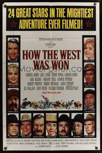 4r433 HOW THE WEST WAS WON 1sh '64 John Ford epic, Debbie Reynolds, Gregory Peck & all-star cast!