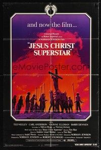 4r481 JESUS CHRIST SUPERSTAR 1sh '73 Ted Neeley, Andrew Lloyd Webber religious musical!