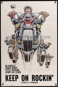 4r503 KEEP ON ROCKIN' 1sh R72 Herb Trimpe motorcycle art, Bo Diddley, Chuck Berry, Jerry Lee Lewis